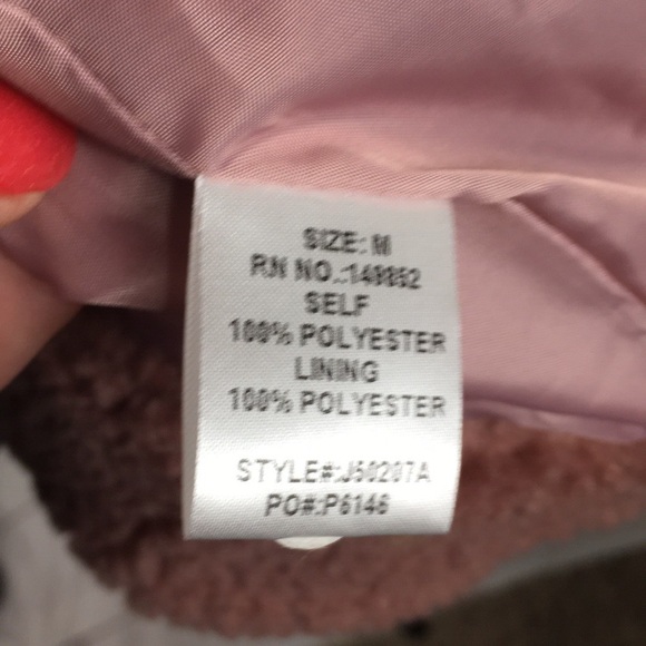 SHERPA JACKET ~ OVERSIZED DUSTY PINK ❤️ SZ S - Picture 7 of 7